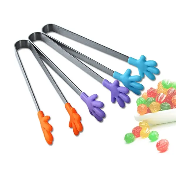 Palm Shape Silicon and Stainless Steel Cooking Tongs
