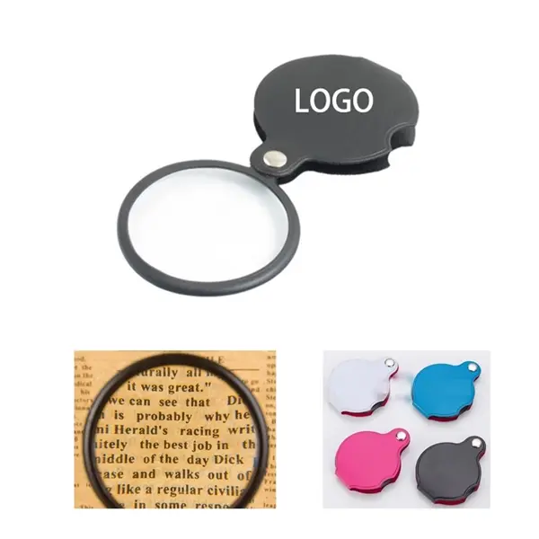5X Outdoor Leather Folding Magnifier For Old And Library