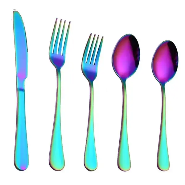 Colorful Stainless Steel Tableware Set