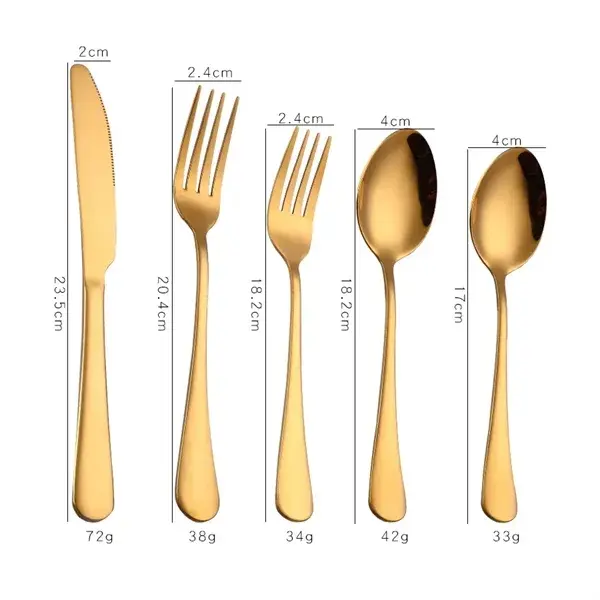 Colorful Stainless Steel Tableware Set