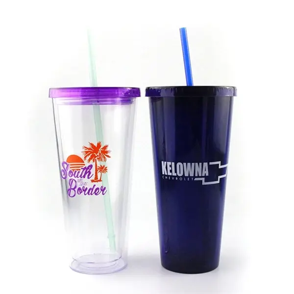 20oz. Double Wall Acrylic Tumblers with Straw