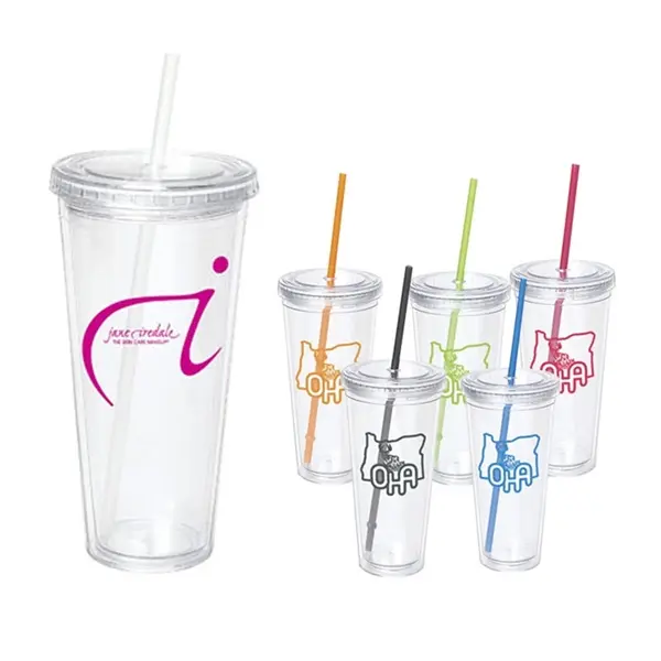 20oz. Double Wall Acrylic Tumblers with Straw