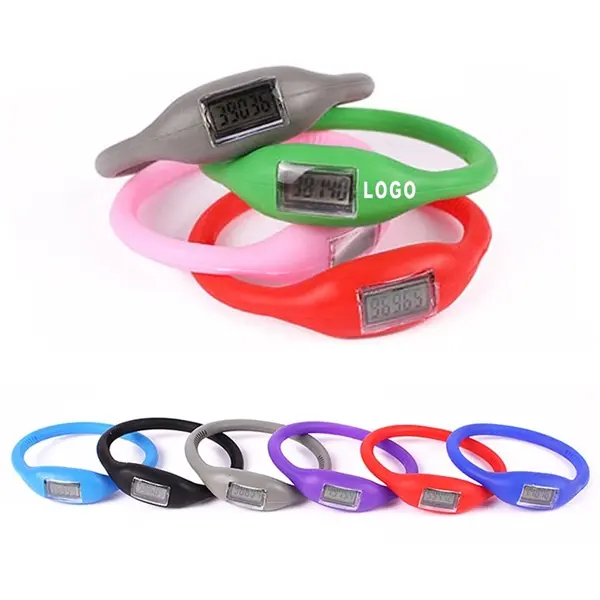 Silicone LCD Screen Wrist Pedometer