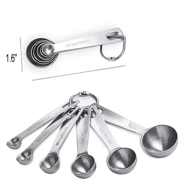 6 Pieces Stainless Steel Measuring Spoons