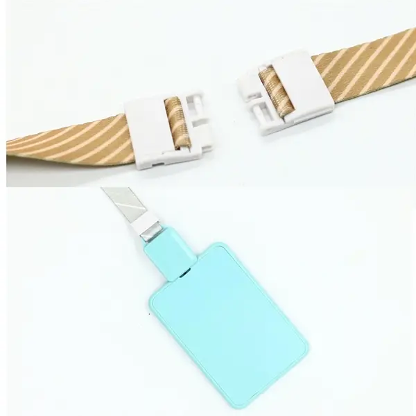 Telescopic Buckle Card Holder With Lanyard