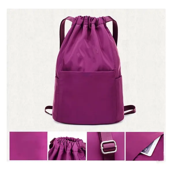 Drawstring Nylon Backpack Nylon Sports Backpack
