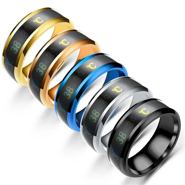 Mood Temperature Display Couple Ring