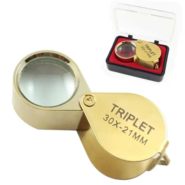 30X Gold Handheld Magnifying Portable