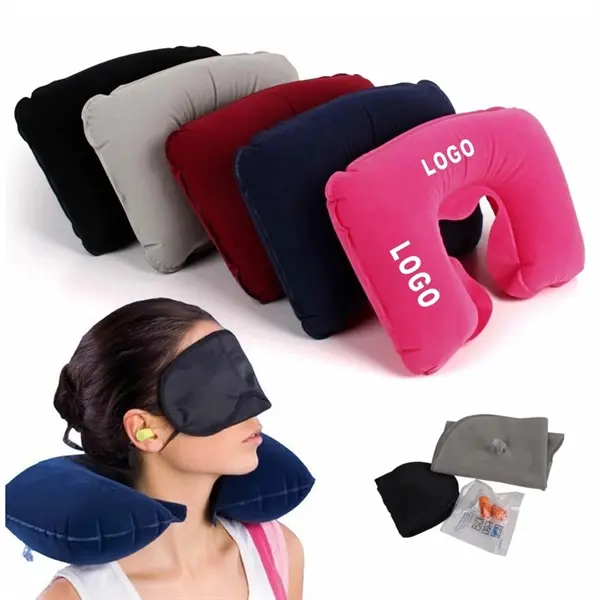 U Shape Inflatable Neck Travel Pillow