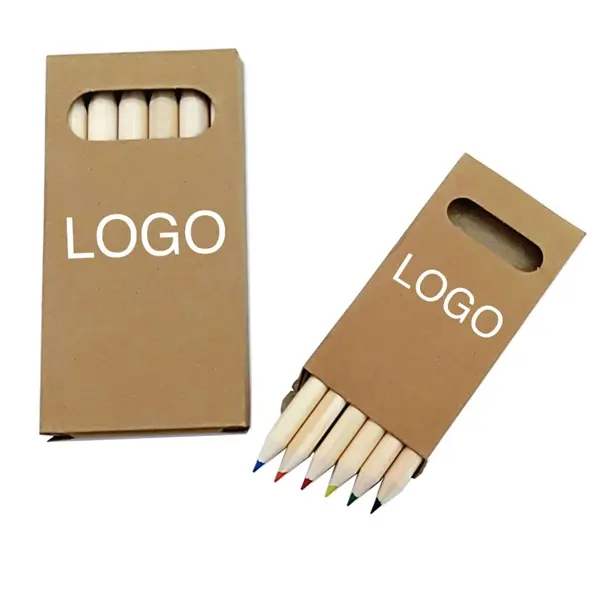 6 Color Natural Wood Colored Pencil