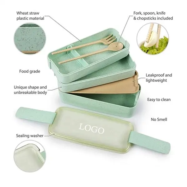 900ml Wheat Straw Lunch Box Bento Box