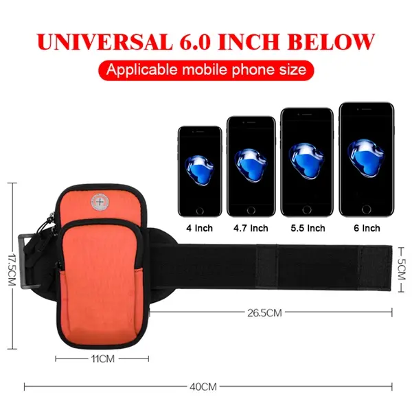 Universal 6'' Waterproof Sport Armband Bag Running Jogging G