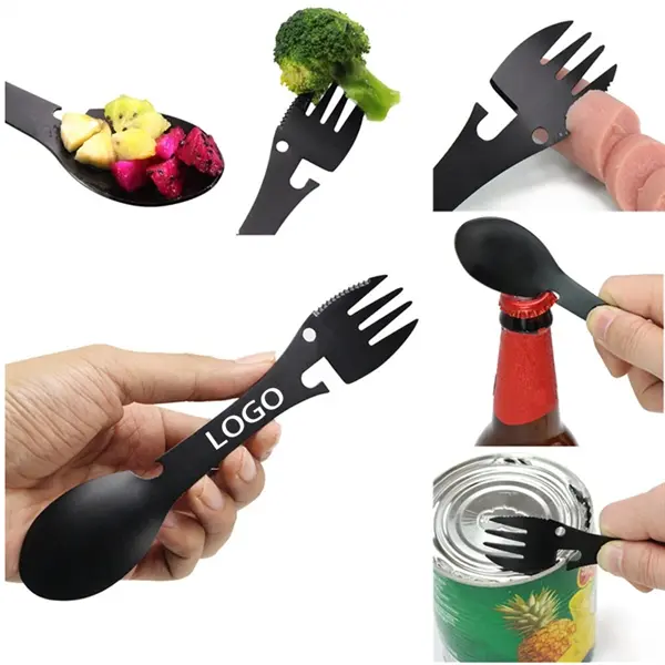 Multifunctional Camping Cookware Spoon Fork Bottle Opener P