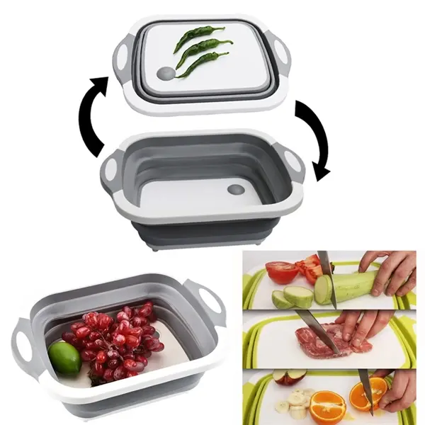 Multifunction Collapsible Wash Basin with Cutting Board