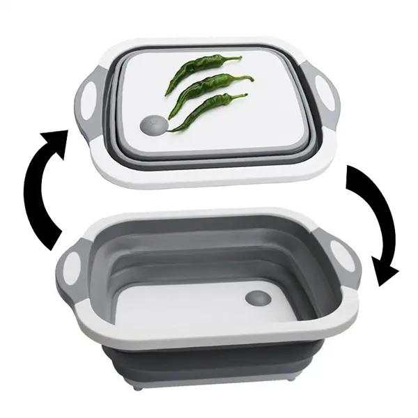 Multifunction Collapsible Wash Basin with Cutting Board