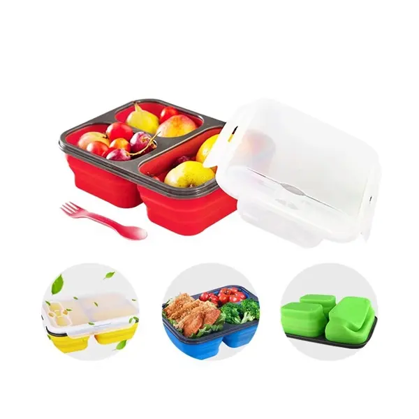 3-Compartment Collapsible Silicone Lunch Box