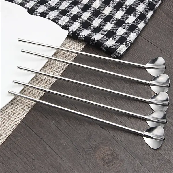2 in 1 Reusable Stainless Steel Straw Spoon