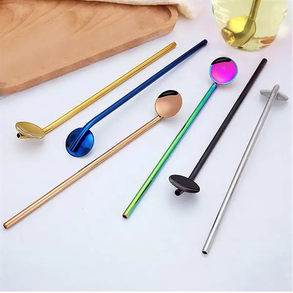 Metal Spoon Straw with Brush