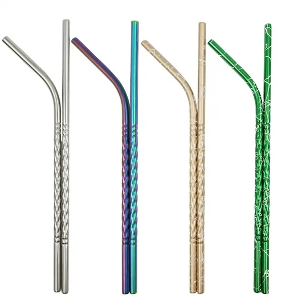 Stainless Steel Helical Colorful Straws