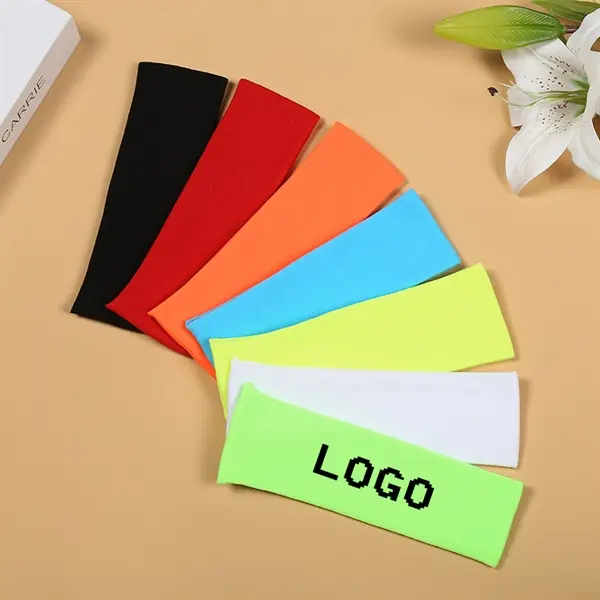 6.3" polyester elastic sport sweat headband