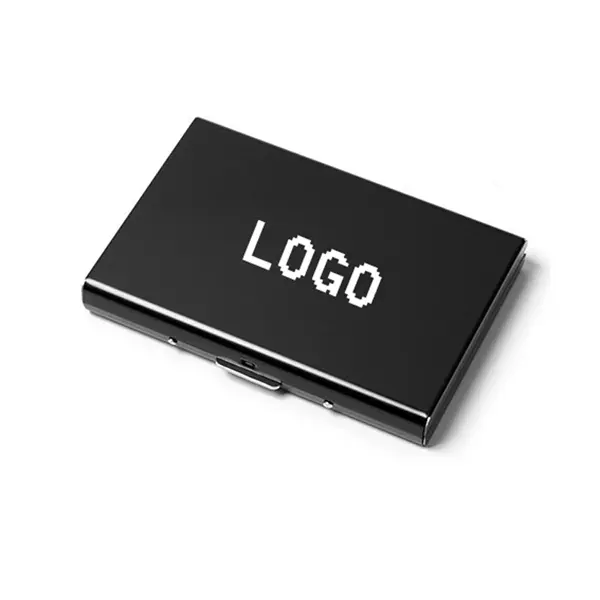 3.7" Stainless steel black titanium credit card case