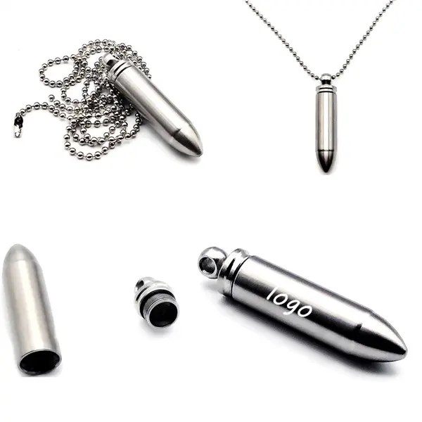 Portable Bullet Waterproof Pill Holder Pendant
