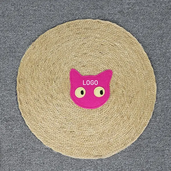 15.4" flax round cat toy grinding pad