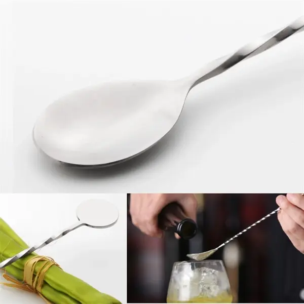 Stainless Steel Mixing Spoon Spiral Pattern Bar Cocktail Spo