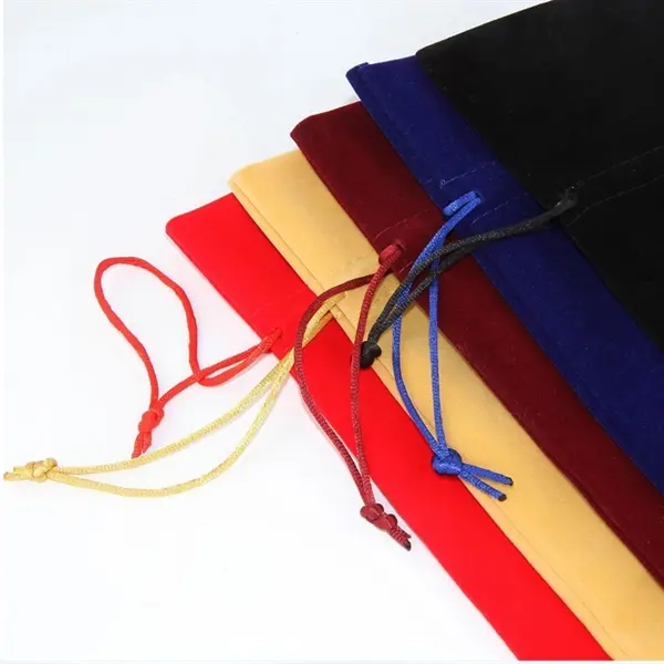 Velvet Wine Drawstring Bag