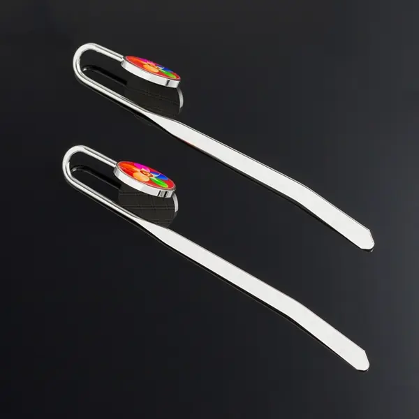 5.63" metal round epoxy bookmark
