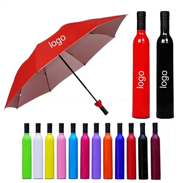 Creative Manual 8-bone Tri-fold Wine Bottle Umbrella
