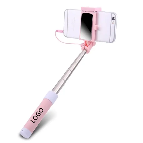 Retractable self timer with mirror