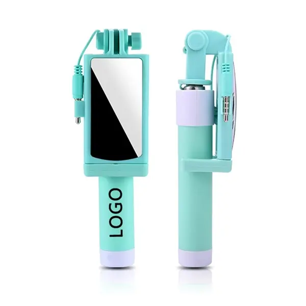 Retractable self timer with mirror