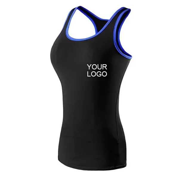 Color stripe sports wide shoulder vest