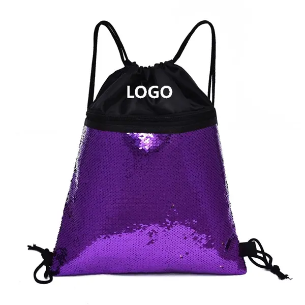 Mermaid Sequin Reversible Drawstring Bag