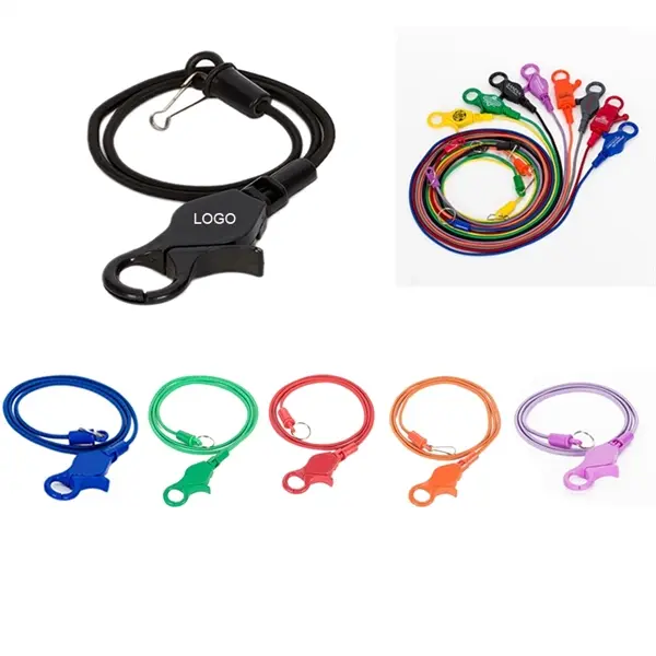 Custom 20 inch casino bungee cord with lobster claw and logo imprint