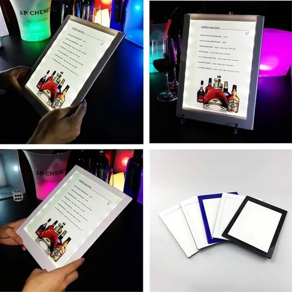 Acrylic LED Menu Cover Rechargeable