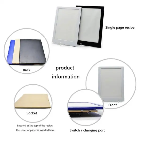 Acrylic LED Menu Cover Rechargeable