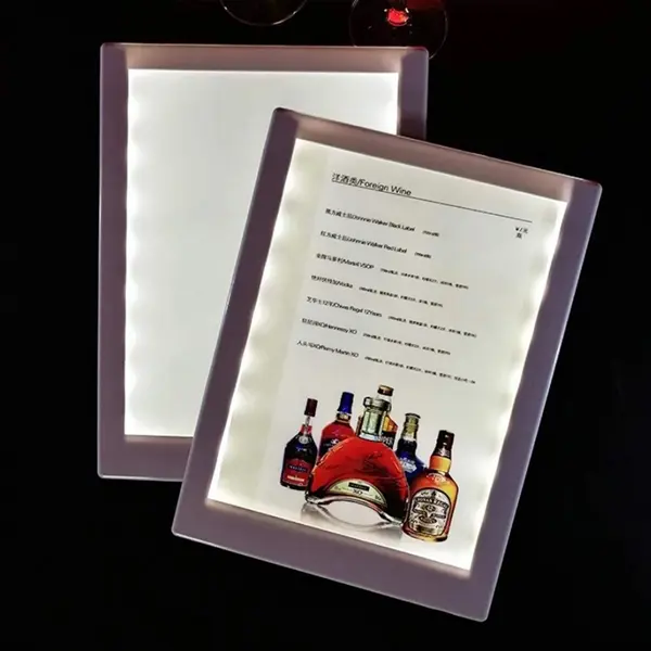 Acrylic LED Menu Cover Rechargeable