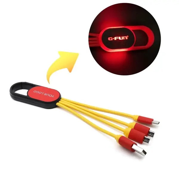 3-in-1 Carabiner Light Up USB Charging Cable