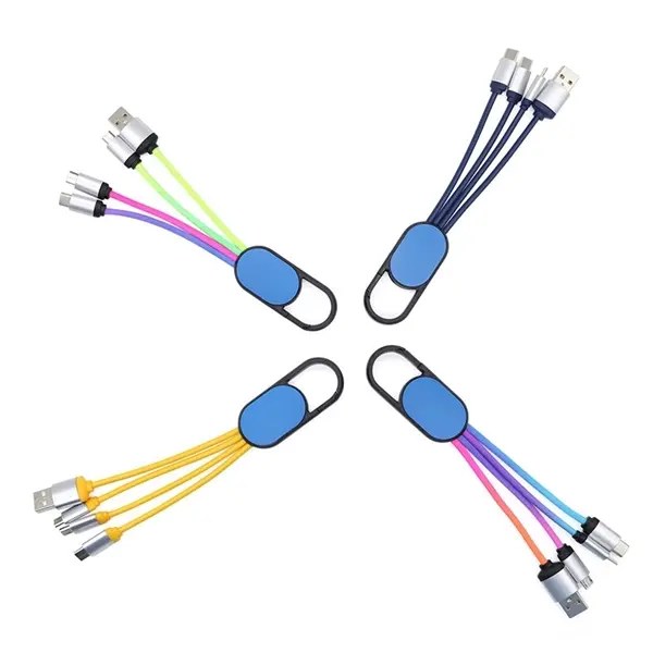 3-in-1 Carabiner Light Up USB Charging Cable