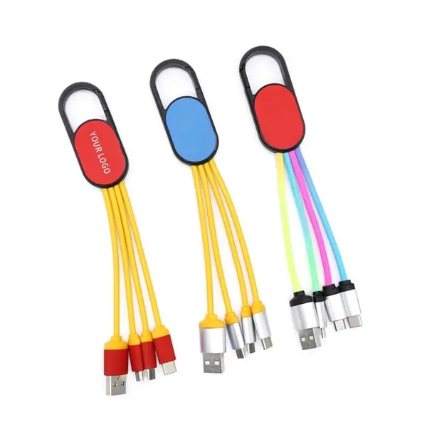 3-in-1 Carabiner Light Up USB Charging Cable
