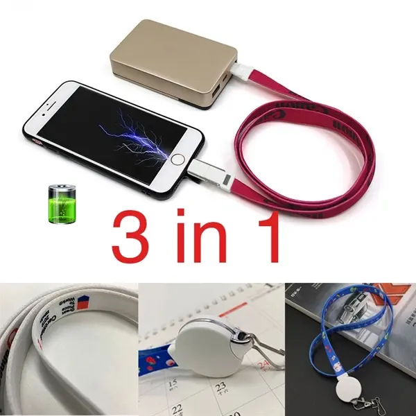 3-in-1 Lanyard USB Charging Cable