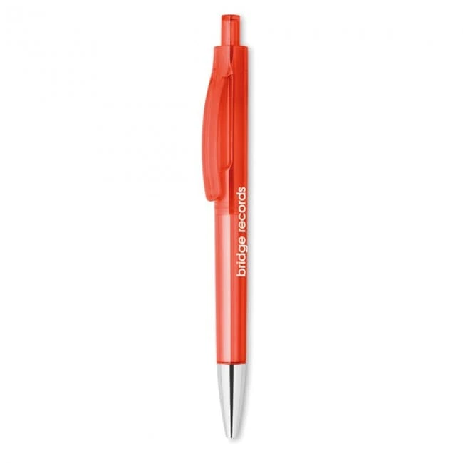 Transparent push button pen