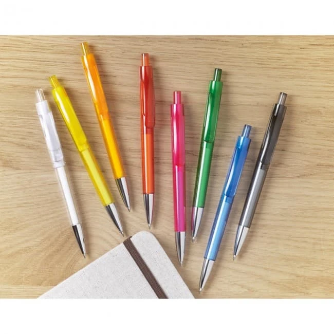 Transparent push button pen