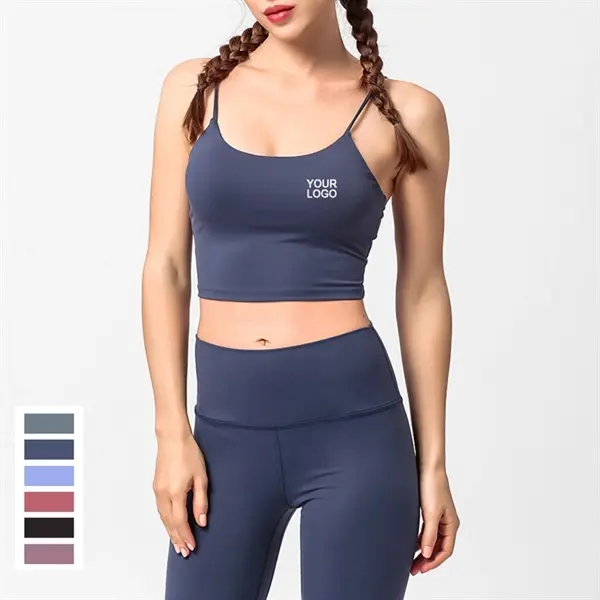 Yoga suit with two-piece chest cushion vest