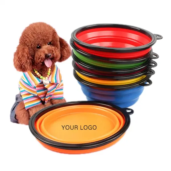 Pet silicone outdoor folding bowl