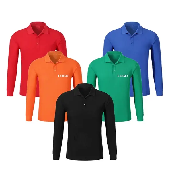 Custom Long-sleeved Cotton Polo Shirts