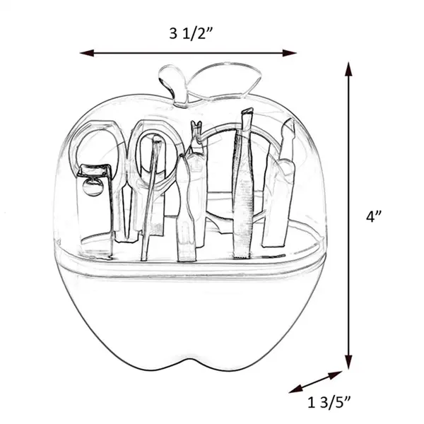 9 Pieces Apple Shaped Manicure Set