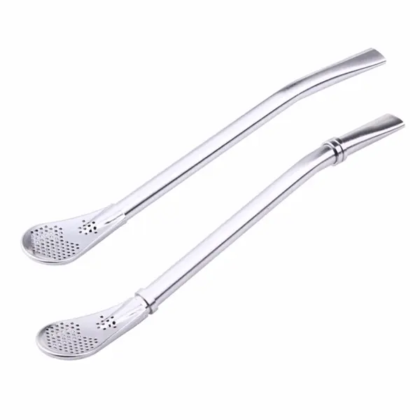 Stainless Steel Drinking Straw Spoon Tea Filter